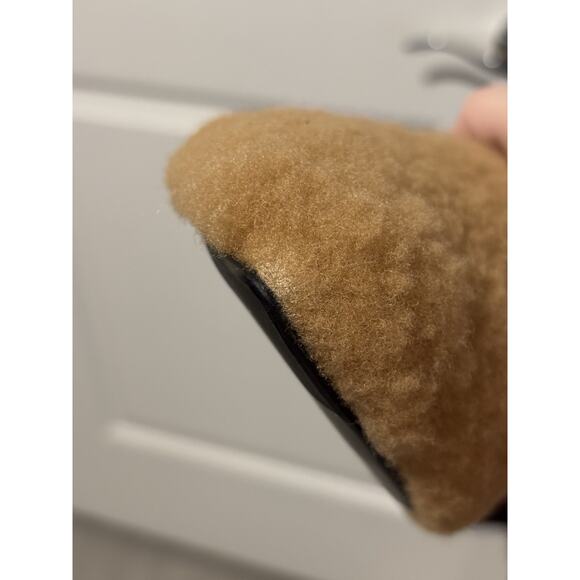 Jenni Kayne Shearling Slides Tan Tan Size 39 / 9 Point Toe Flats - Picture 13 of 14